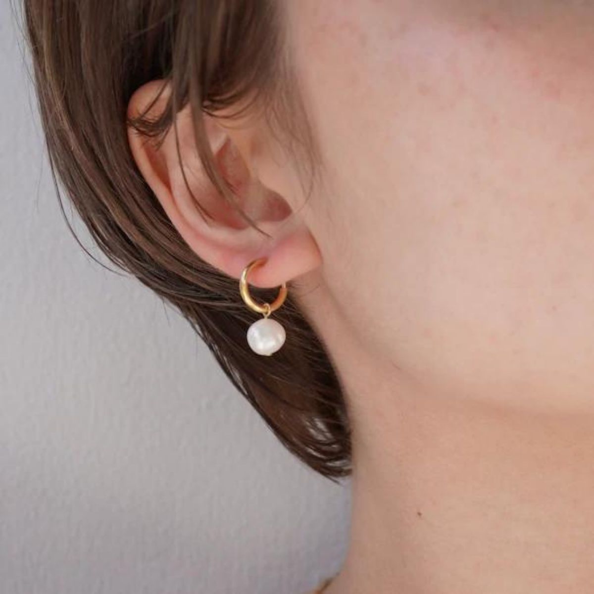 【Cherieオリジナルイヤリング】pearl hoop earring