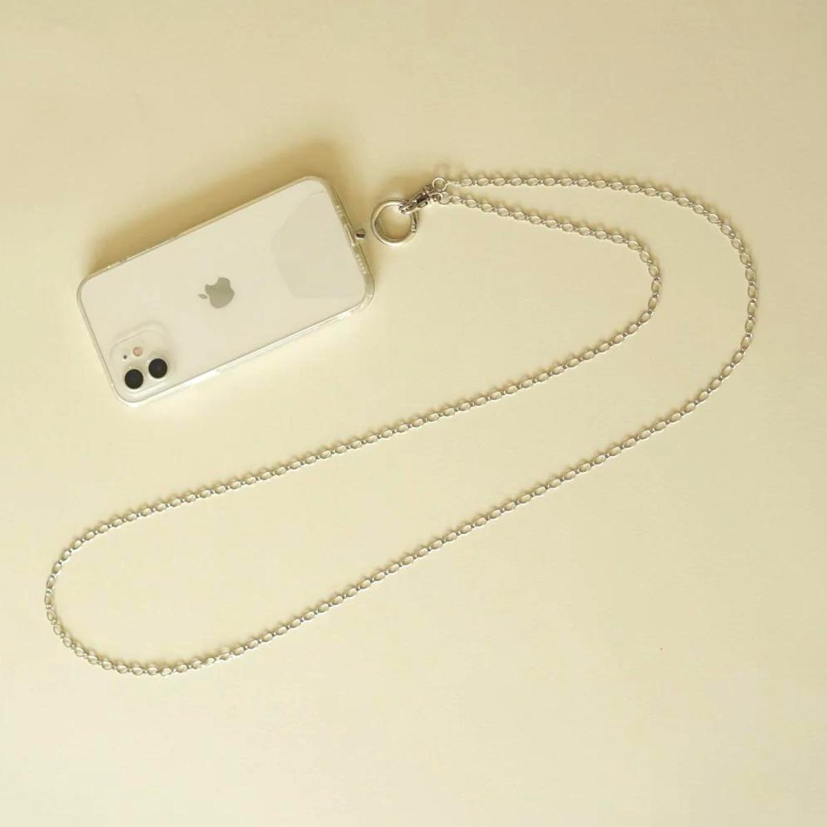 【Cherieオリジナルスマートフォンショルダー】 smartphone shoulder - perch - / silver